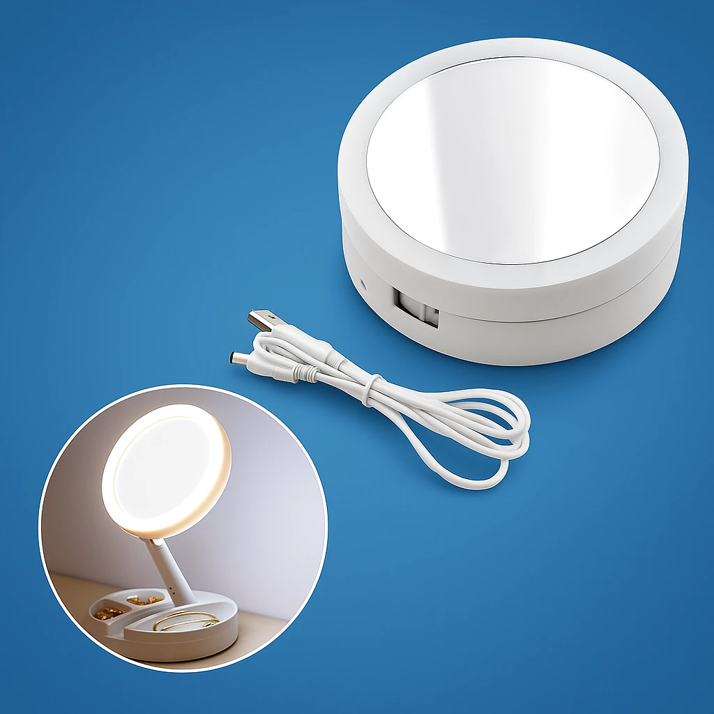 Sided Magnifying Mirror – LED Illumination – 10× Magnification – Makeup & Tweezing Bowlift by Bowlift