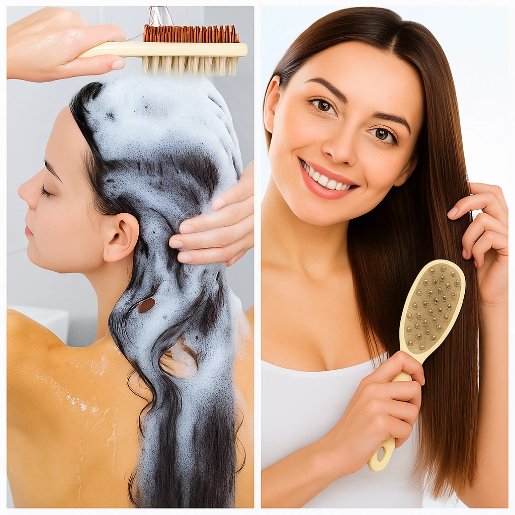 Sided Shampoo Brush – Silicone Scalp Massager – Deep Clean for Oily Hair & Sensitive Scalp Bowlift by Bowlift