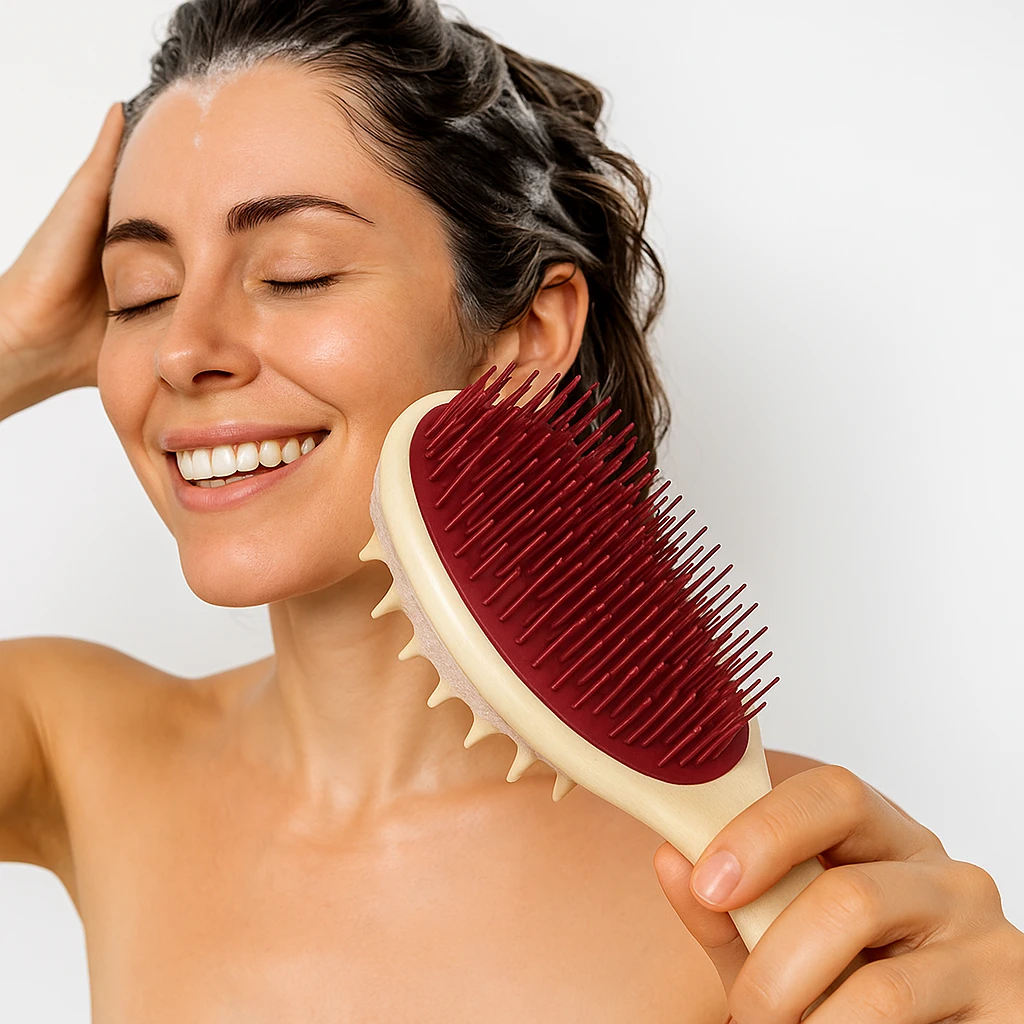 Sided Shampoo Brush – Silicone Scalp Massager – Deep Clean for Oily Hair & Sensitive Scalp Bowlift by Bowlift