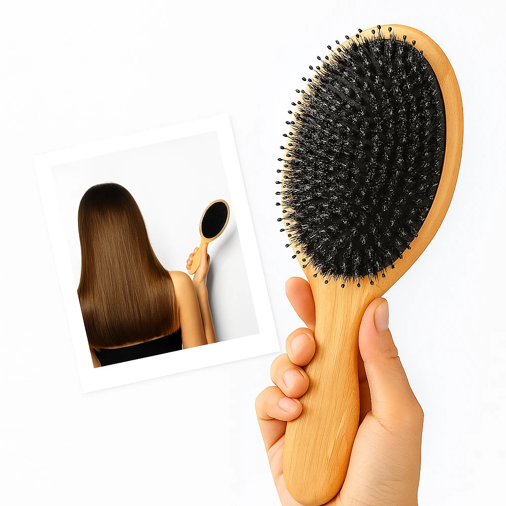 Anti-Frizz Scalp Massage – Natural Dual Bristles – Smooth Healthy Hair Bowlift by Bowlift