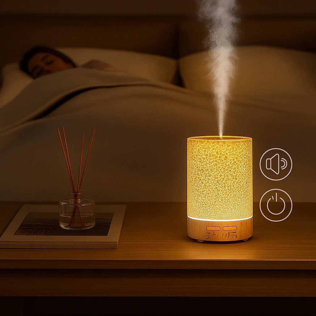 Essential Oil Diffuser with LED Night Light – Quiet Cool Mist – Bedroom & Home Relaxation Bowlift by Bowlift