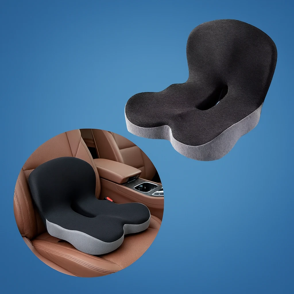 Lumbar & Coccyx Pain Relief – Memory Foam Non-Slip Support – Office Car Home Use Bowlift by Bowlift