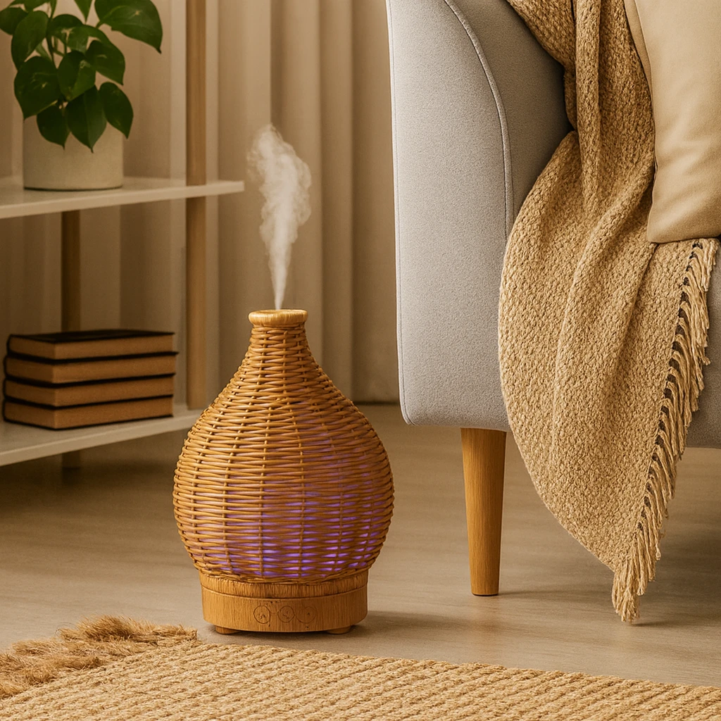 Oil Diffuser – Dry-Air Relief for Bedroom & Nursery – Quiet USB 5 V – 80 ml Stylish Vase Design Bowlift by Bowlift