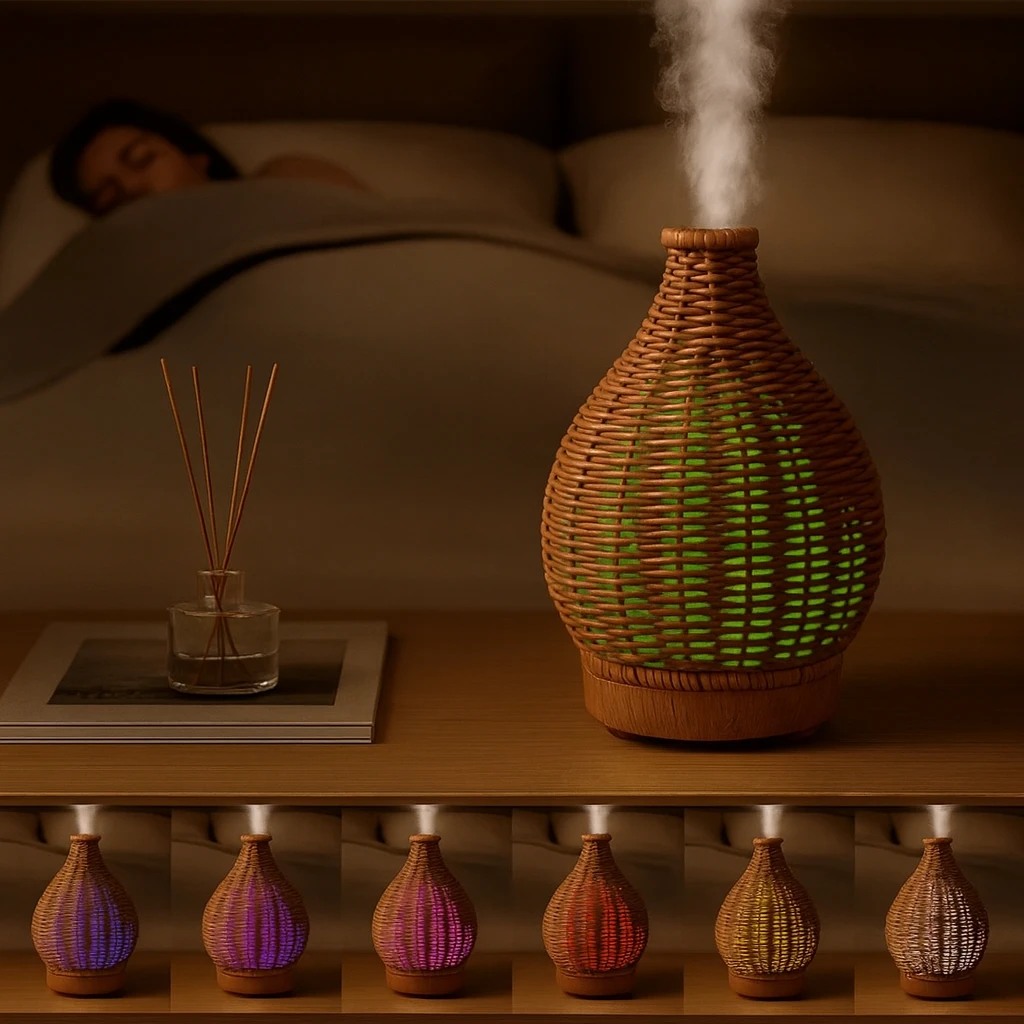 Oil Diffuser – Dry-Air Relief for Bedroom & Nursery – Quiet USB 5 V – 80 ml Stylish Vase Design Bowlift by Bowlift