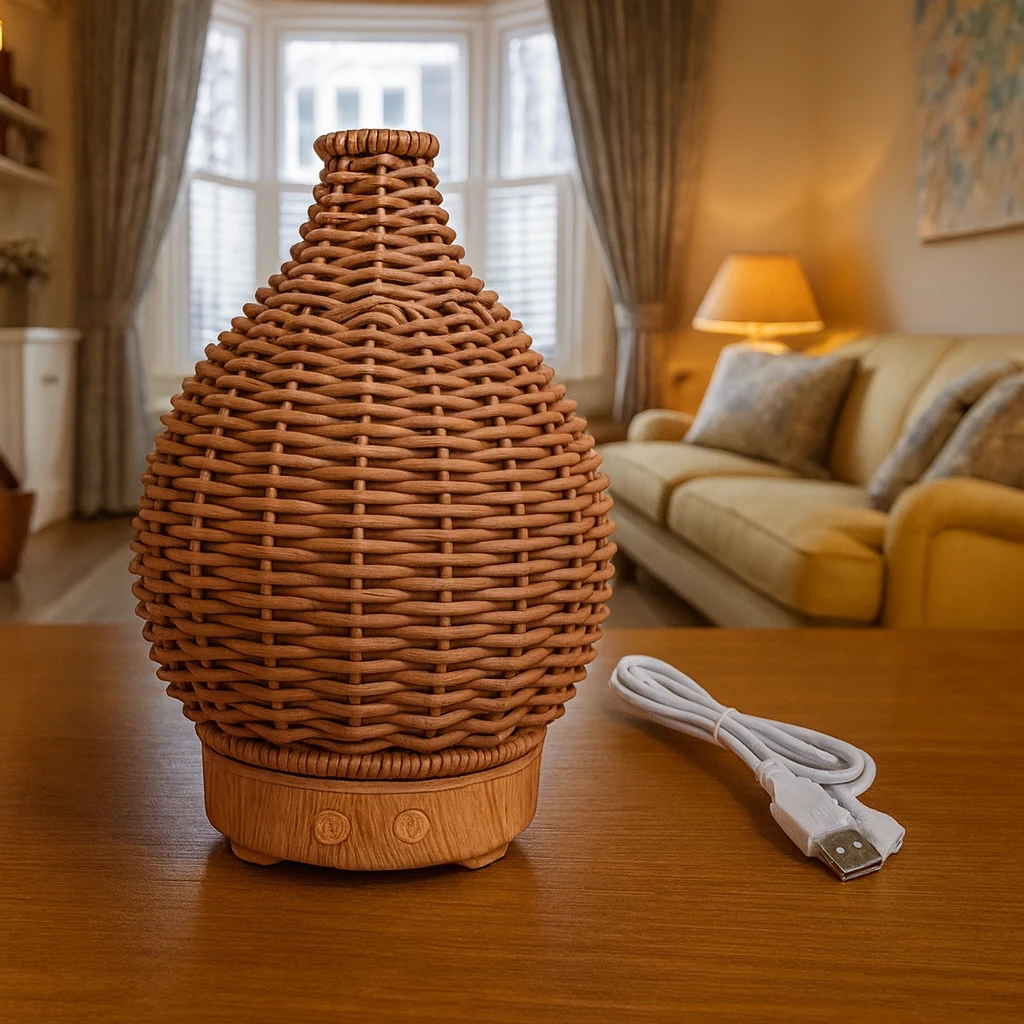 Oil Diffuser – Dry-Air Relief for Bedroom & Nursery – Quiet USB 5 V – 80 ml Stylish Vase Design Bowlift by Bowlift