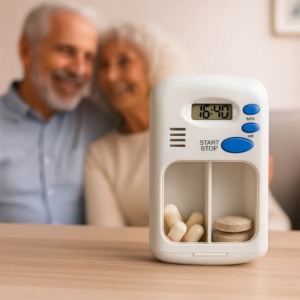 Medication Reminder with Timer – Portable & Easy to Use – Daily Health Support Bowlift by Bowlift