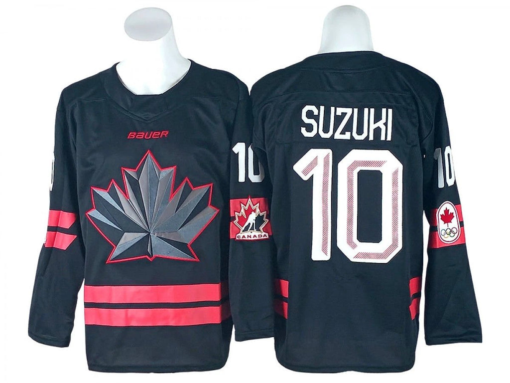 2026 Winter Olympics Team Canada #10 Nick Suzuki Black Hockey Jersey by Hockey David