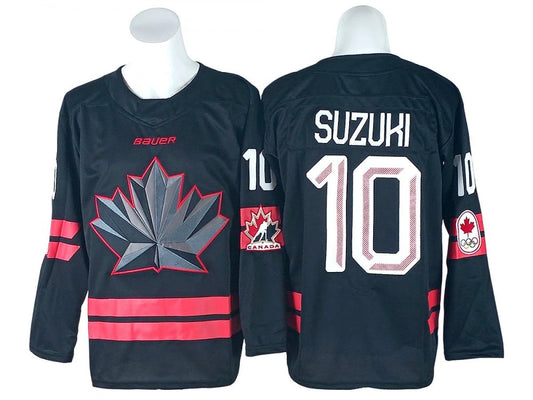 2026 Winter Olympics Team Canada #10 Nick Suzuki Black Hockey Jersey by Hockey David
