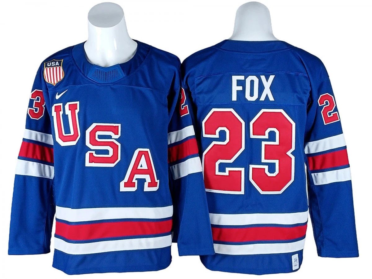 2026 Winter Olympics Team USA #23 Adam Fox Blue Hockey Jersey Stitched by Hockey David