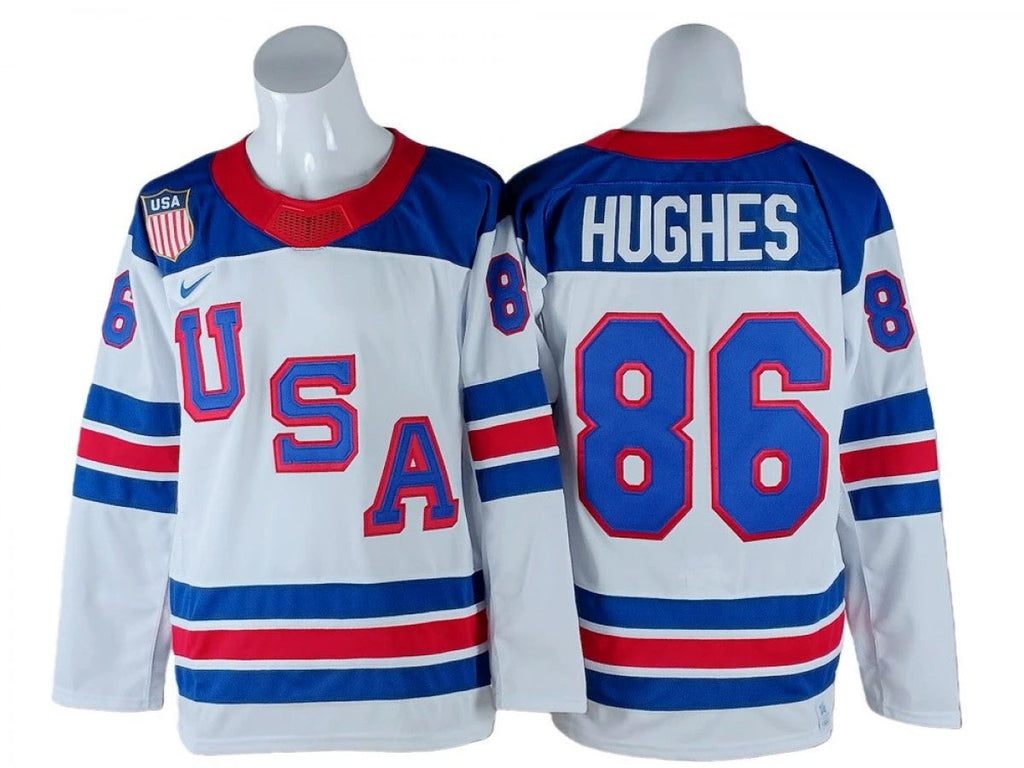 2026 Winter Olympics Team USA #86 Jack Hughes White Hockey Jersey by Hockey David
