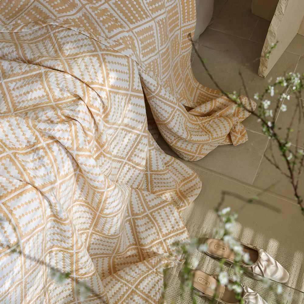 Plaid Pattern Cotton Blanket by Casa & Beyond