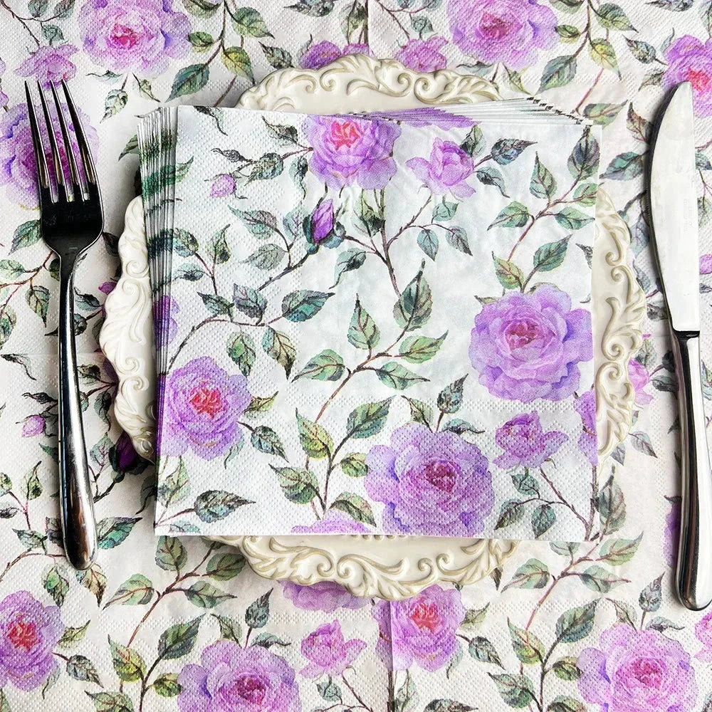 20pcs Exquisite Printing Napkins Paper Fresh Dining Tables Paper Napkin by Bowlift