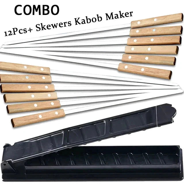 21 Inch Long Flat Stainless Steel Professional Grilling BBQ Skewer by Bowlift