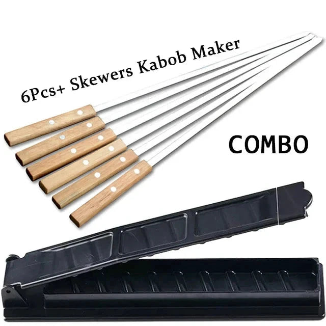 21 Inch Long Flat Stainless Steel Professional Grilling BBQ Skewer by Bowlift
