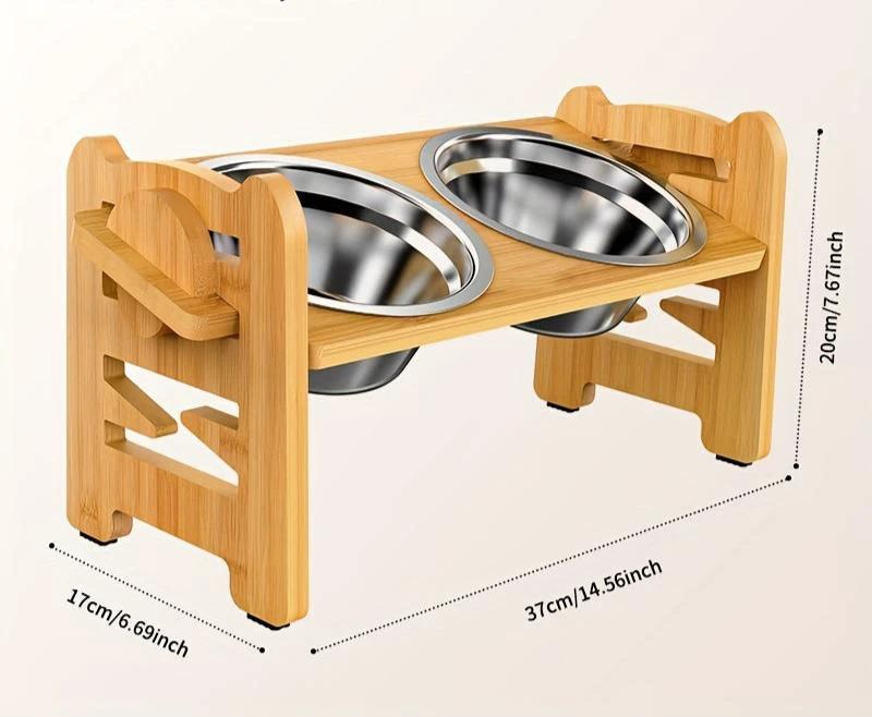 Elevated non-slip dog bowl stand with double bowls Bowlift by Bowlift