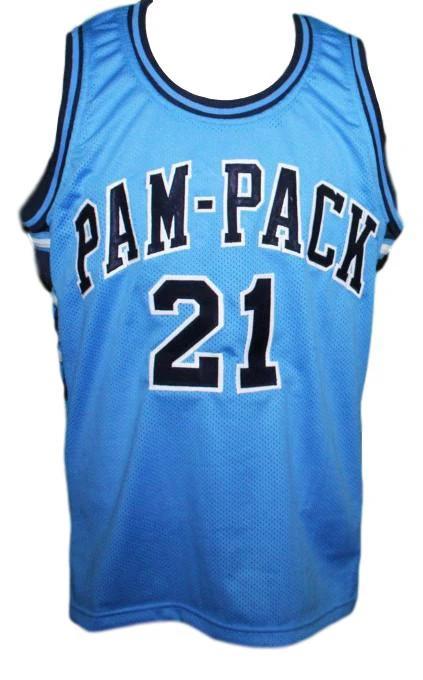 Dominique Wilkins Jersey #21 Pam Pack High School Basketball Blue by My store basketball