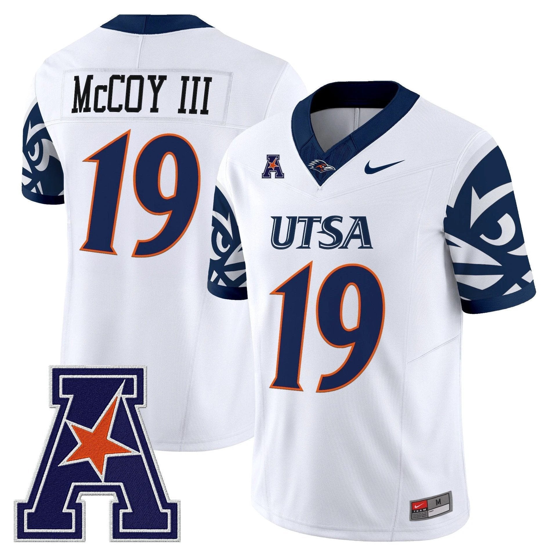 Willie McCoy III Jersey #19 UTSA Roadrunners 2025 Limited V2 Stitched White by My Store NCAA Football Jerseys