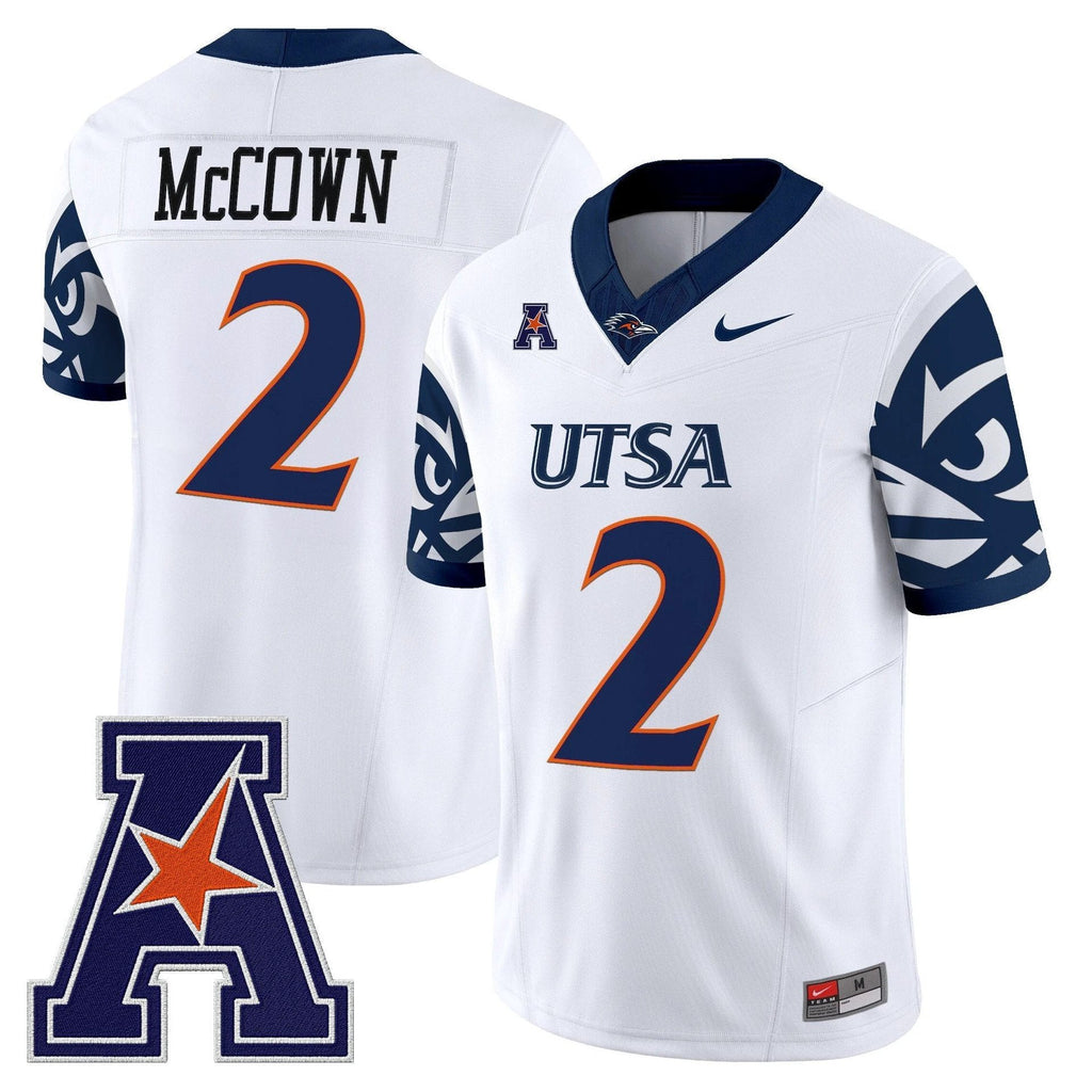 Owen McCown Jersey #2 UTSA Roadrunners 2025 Vapor Limited V2 Stitched White by My Store NCAA Football Jerseys