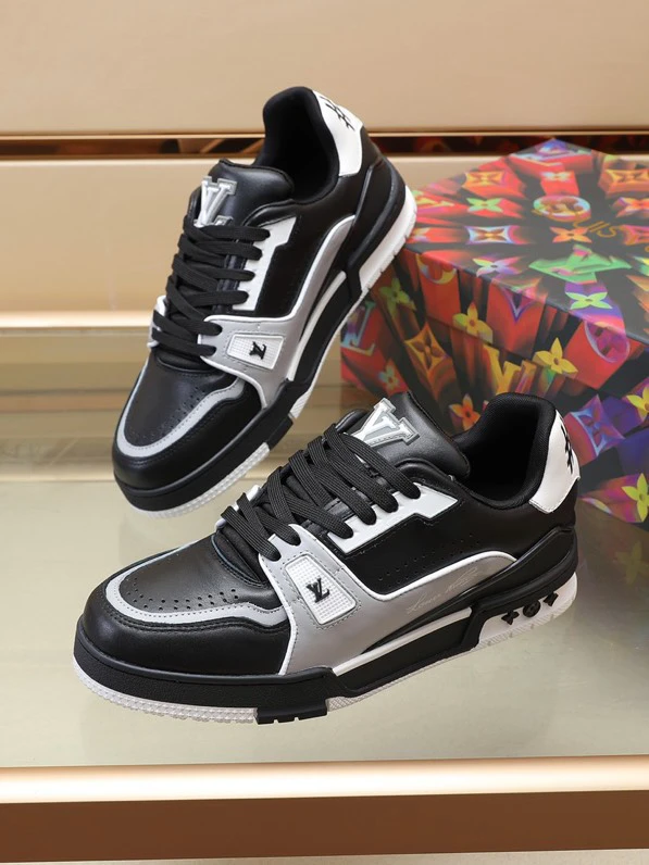 Luxury Virgil Trainer Sneakers Shoes #54 Signature Black Grey Monogram by Air Jordan