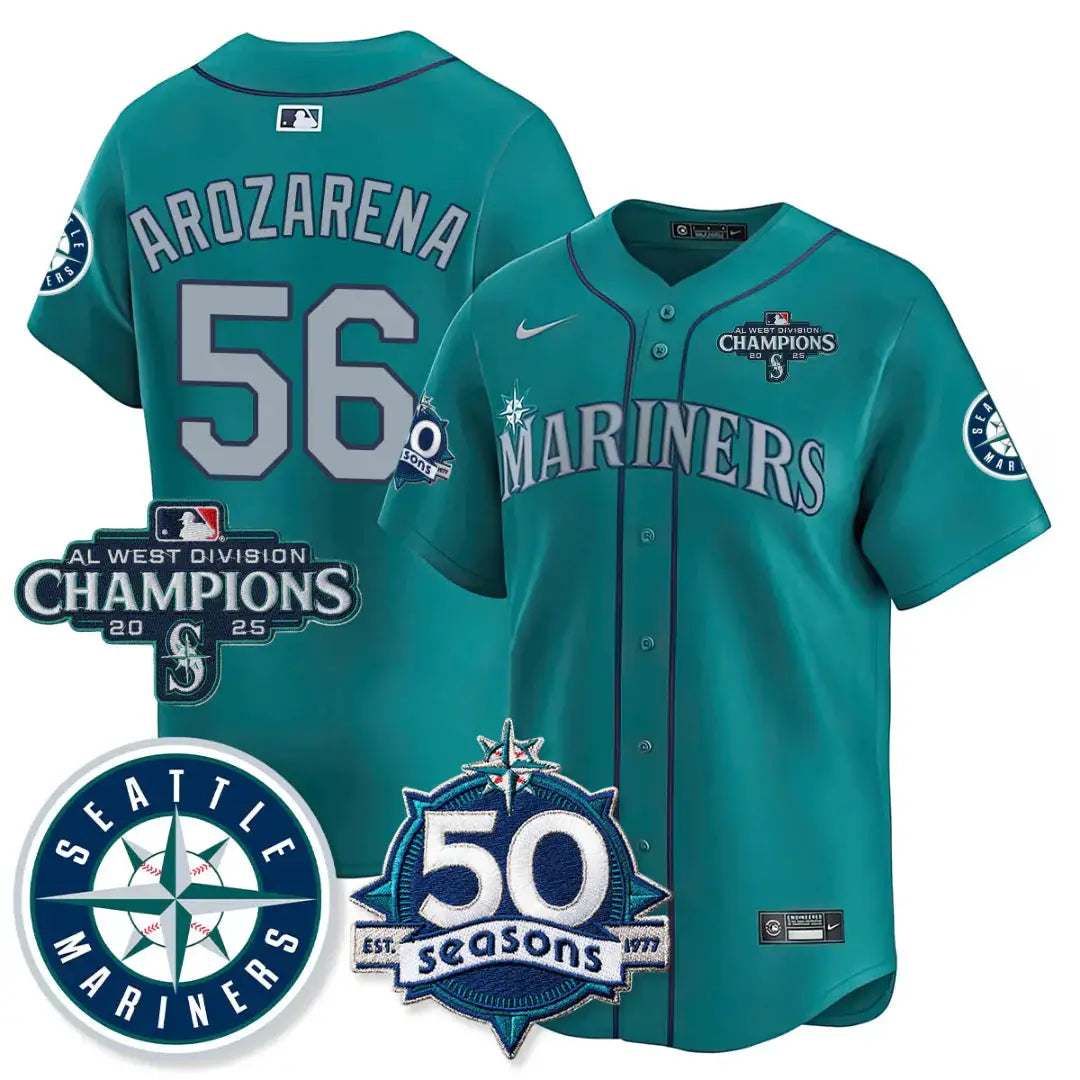 SEA Vapor Premier Limited Gold Jersey - 50th Anniversary & AL West Division Champions - All Stitched by Digigearus
