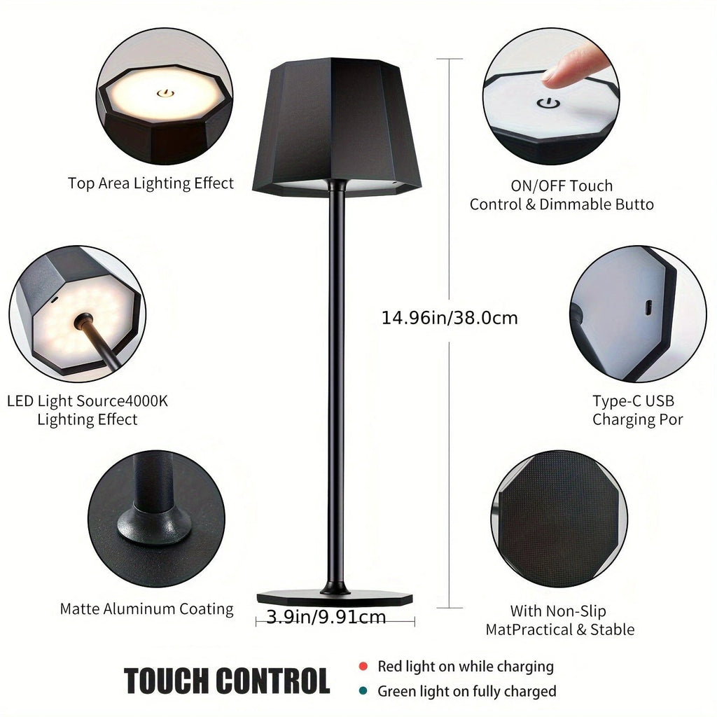 DuoGlow | Battery-Powered 2-Piece Set Cordless Table Lamp Bowlift by Bowlift