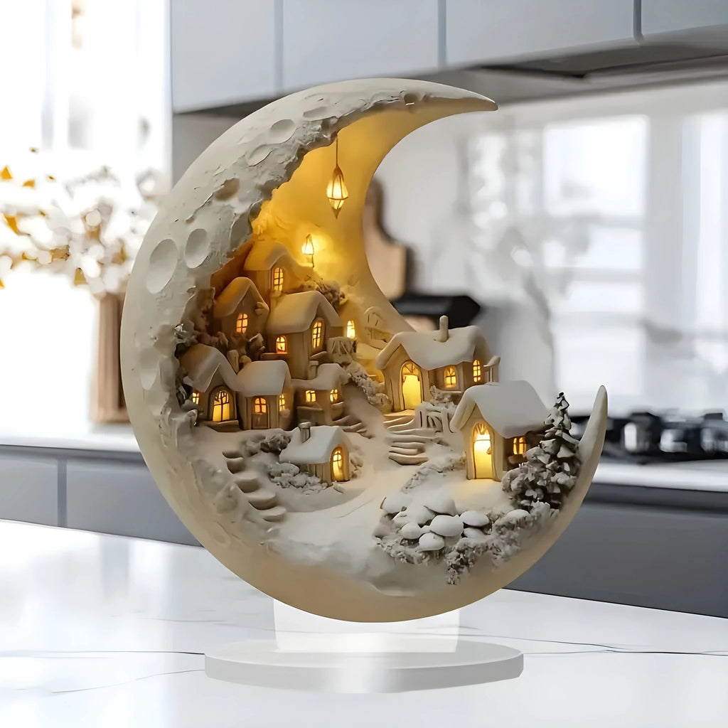 MoonlitHaven - Enlightened Moon City for elegant decor Bowlift by Bowlift