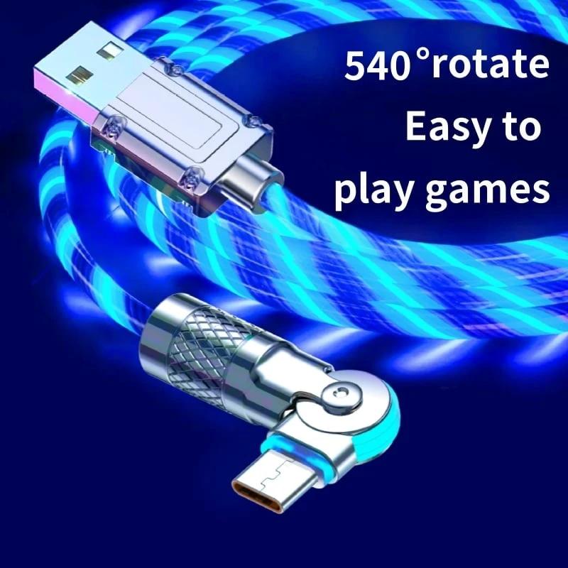 Magnetic Charging Cable | 540° Rotating Connector | Fast Charge with LED Glow by BowLift