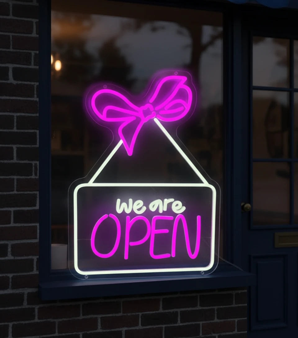 We Are Open Neon Sign Business Led Sign by Neonchics