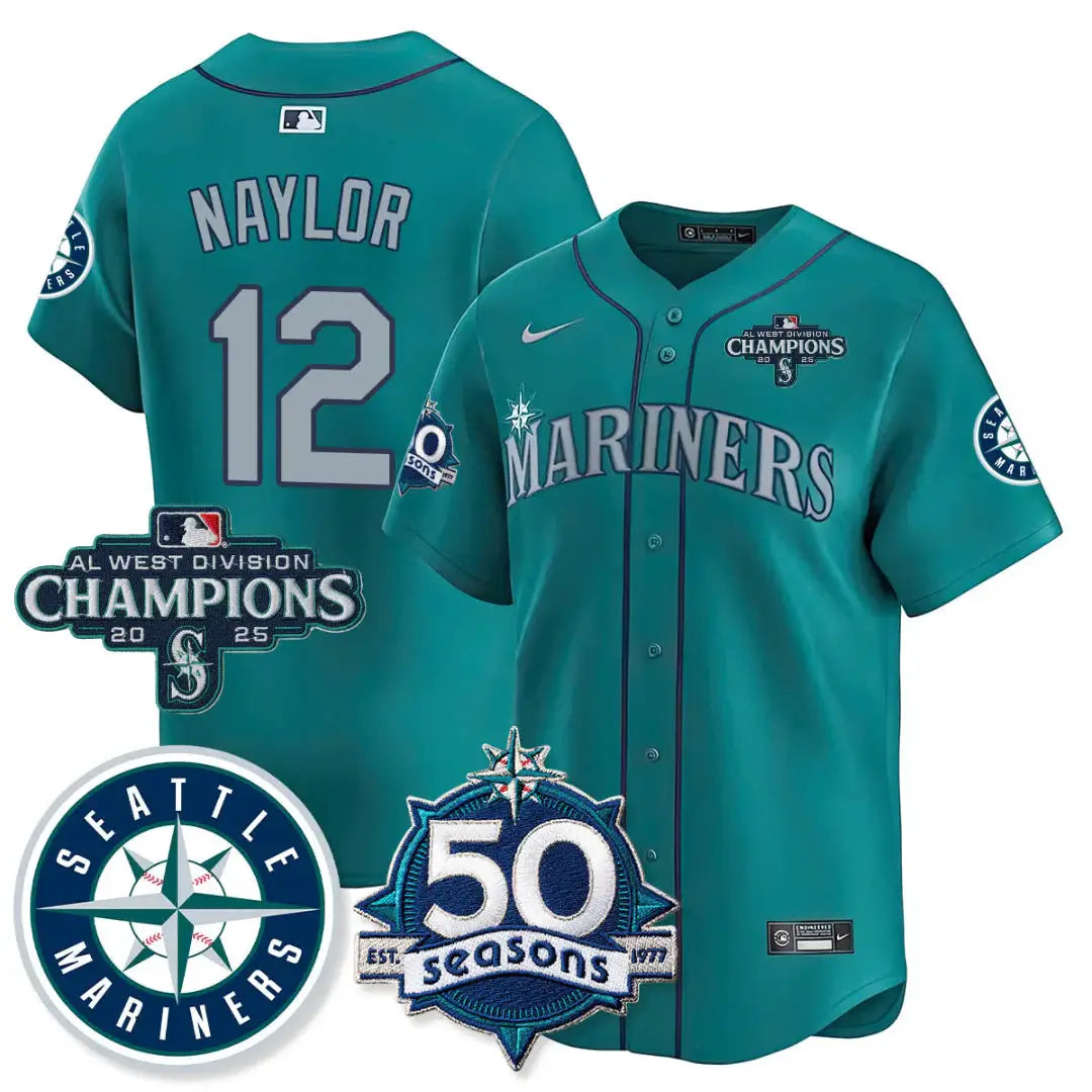 SEA Vapor Premier Limited Gold Jersey - 50th Anniversary & AL West Division Champions - All Stitched by Digigearus