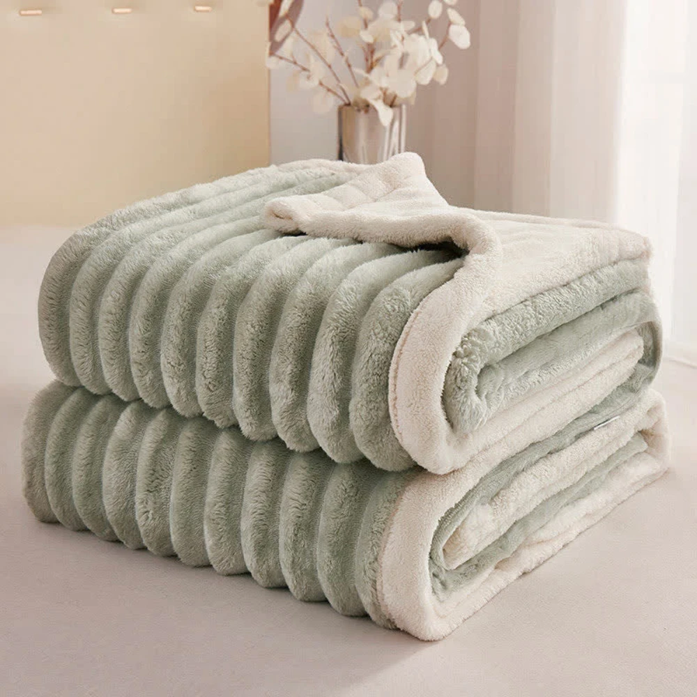 Snuggly Faux Fur Fleece Blanket by Casa & Beyond