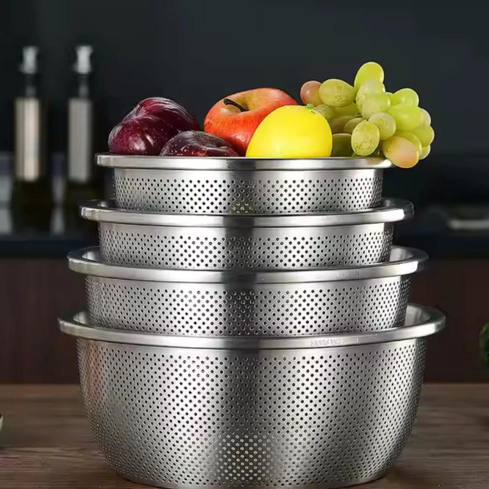 Rinse Mix Stainless Colander Duo Set by Casa & Beyond