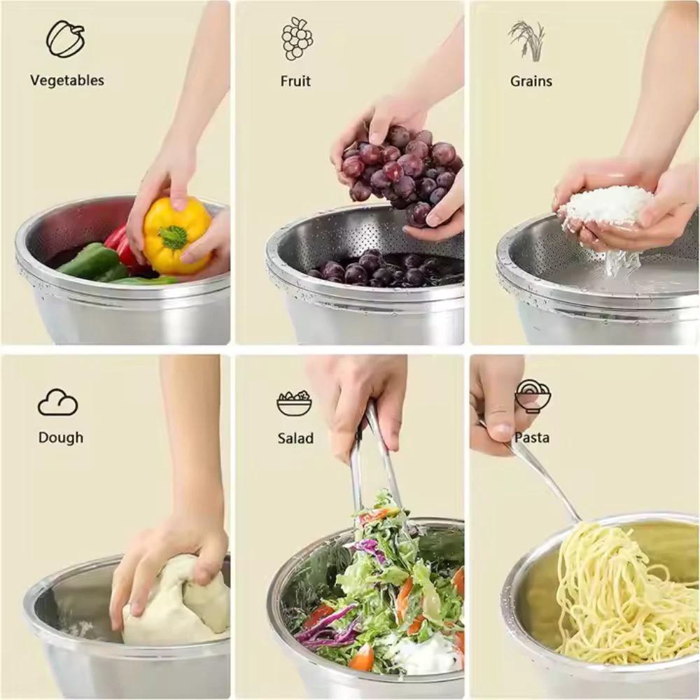 Rinse Mix Stainless Colander Duo Set by Casa & Beyond