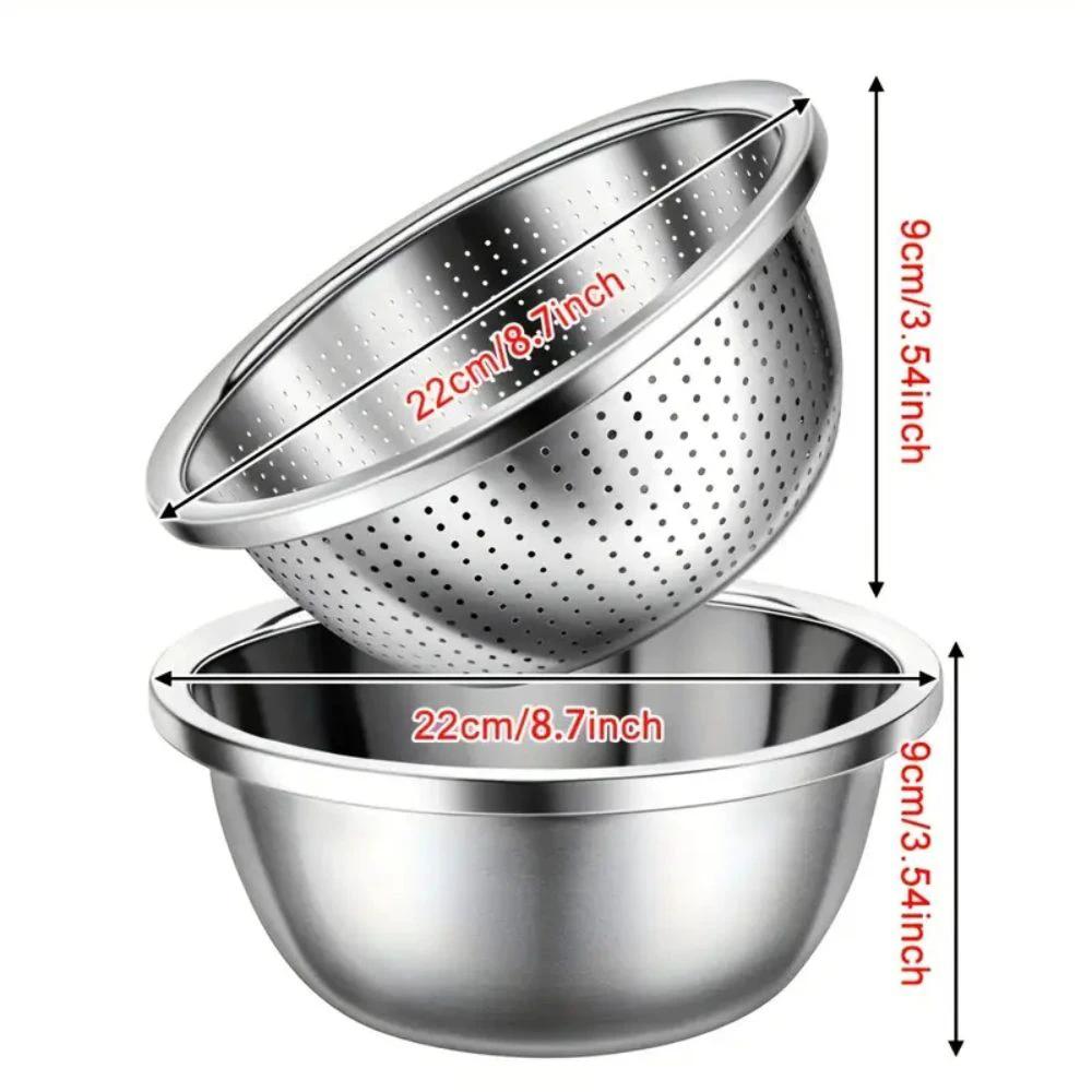 Rinse Mix Stainless Colander Duo Set by Casa & Beyond
