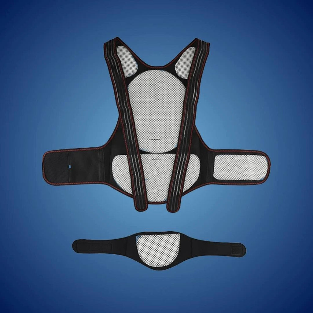 MagniTherm Self-Heating Back Support | Adjustable Heated Posture Corrector - Back Pain Relief - Posture Improvement Bowlift by Bowlift