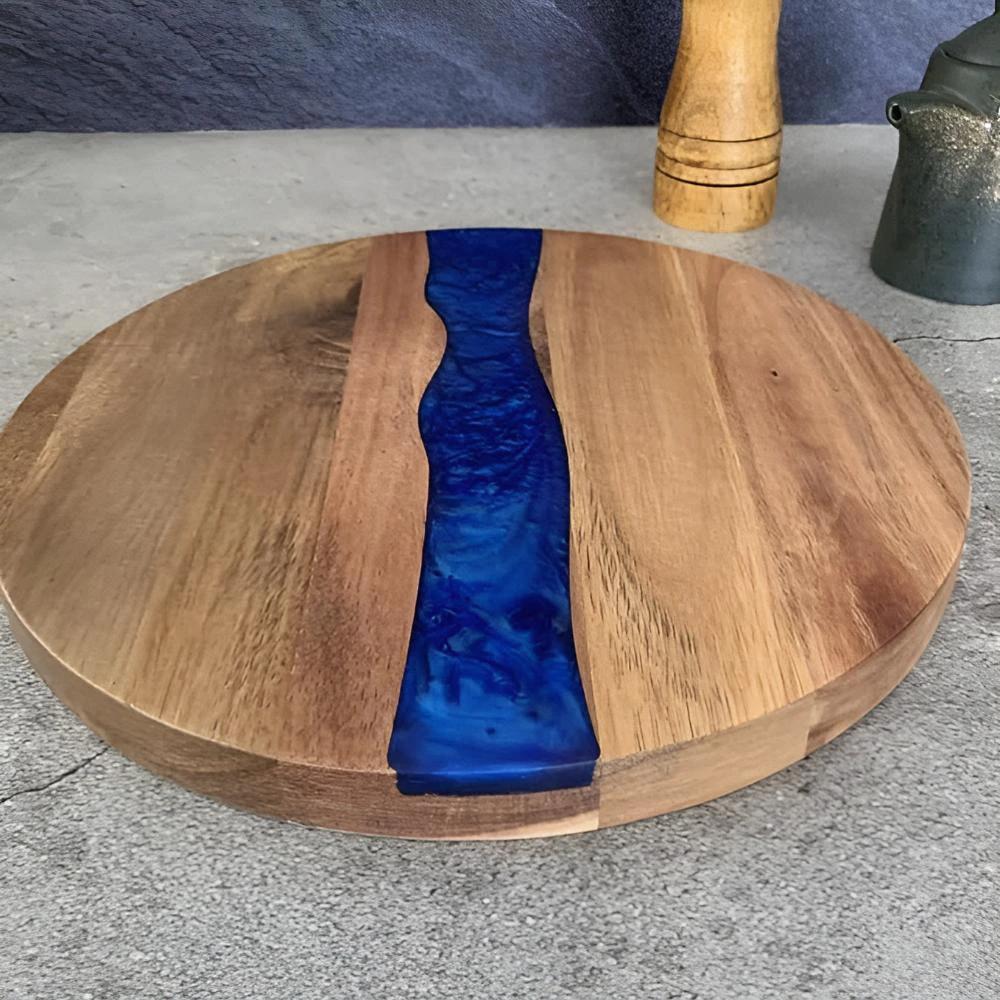 Artisan Epoxy Round Wood Chopping Board by Casa & Beyond