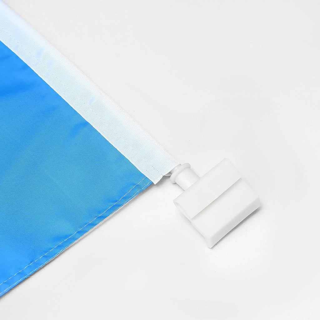 Pure sky blue flag Car Window Flag of Azure 11X18 Inch(28x46cm) 100% Polyester, Strong White Flagpole by flagsshop
