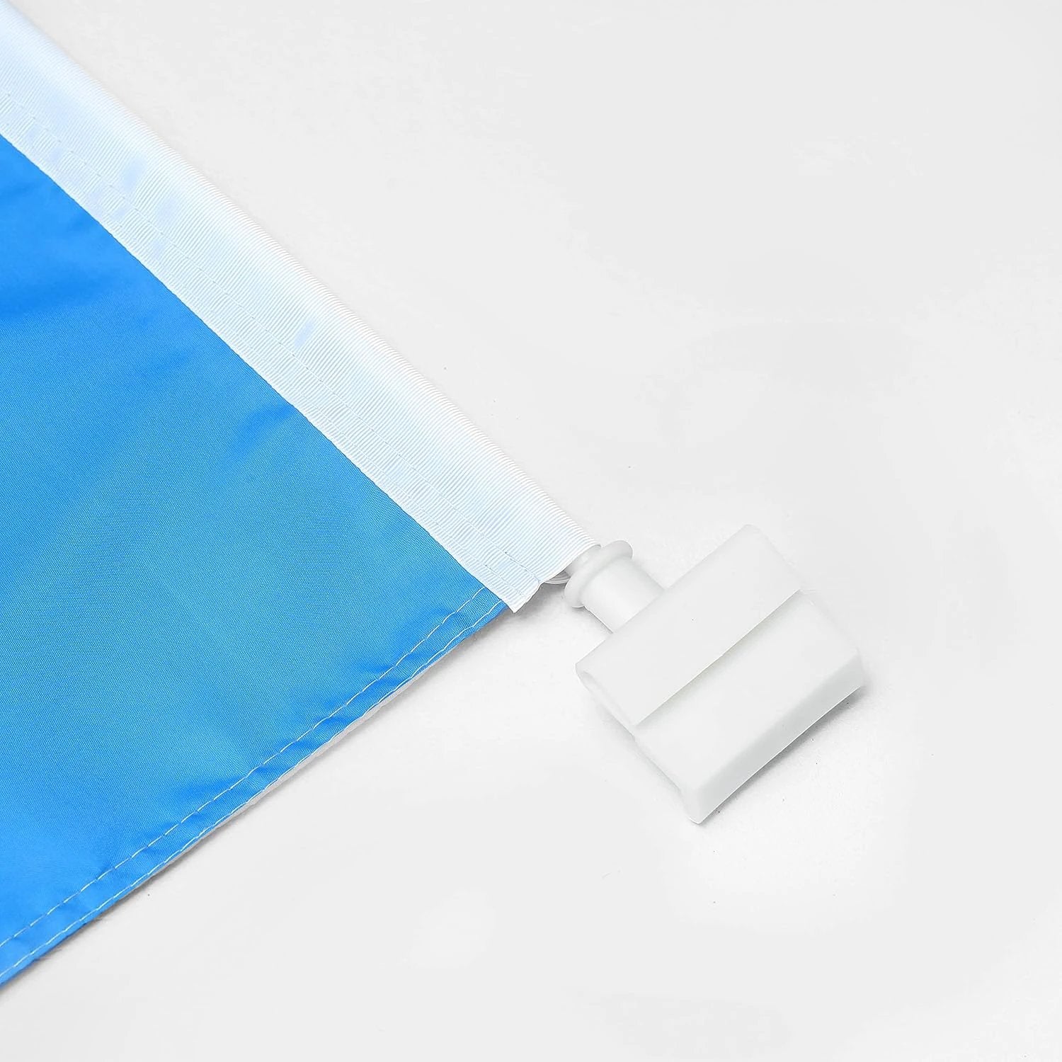 Pure sky blue flag Car Window Flag of Azure 11X18 Inch(28x46cm) 100% Polyester, Strong White Flagpole by flagsshop