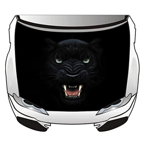 Black Panther Car Hood Cover Flag , Engine Banner Flag Black Panther Logo,3.3X5ft,/6X7FT100% Polyester Elastic Fabrics Can be Washed by flagsshop