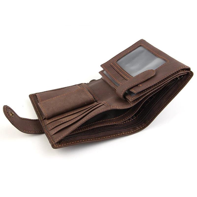 Vintage Leather PU Wallet with three compartments and multiple slots by Bowlift