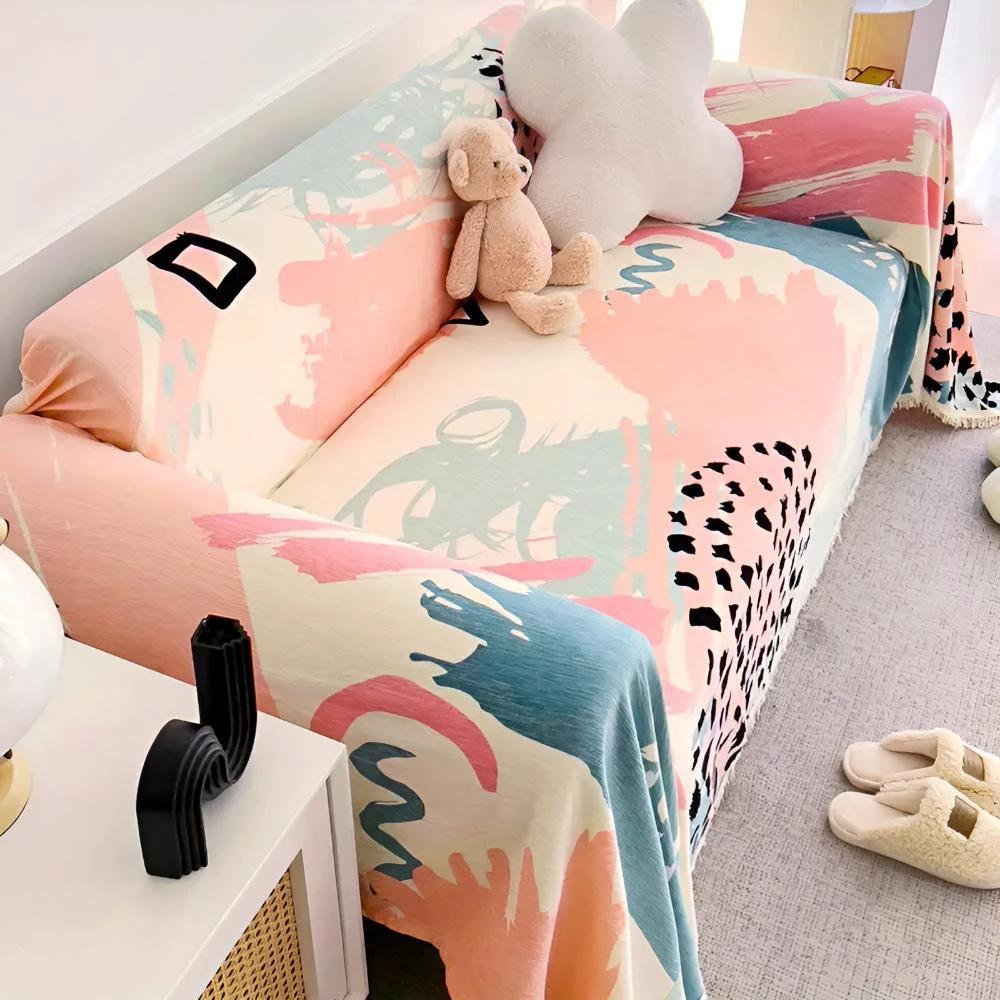 Whimsical Watercolor Sofa Cover by Casa & Beyond