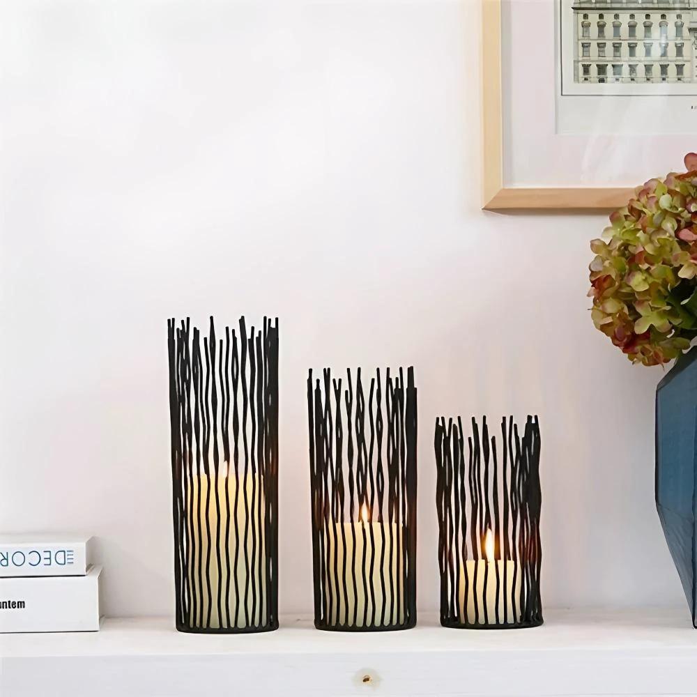 Black Iron Candle Holder Desk by Casa & Beyond