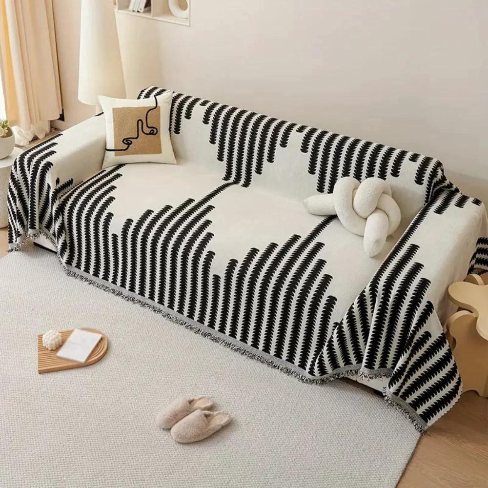 Modern Monochrome Fern Sofa Cover by Casa & Beyond