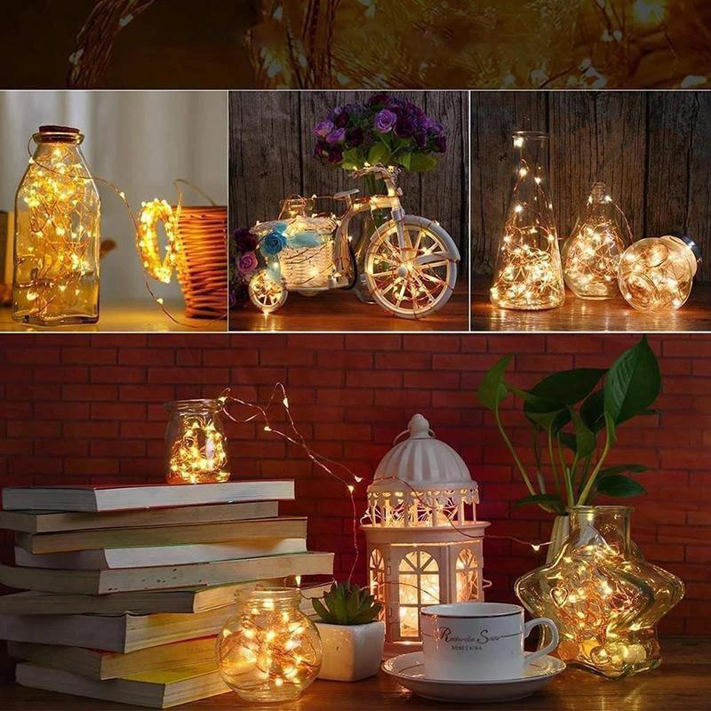 5 pieces LED bottle light night light made of cork gift decoration by Bowlift