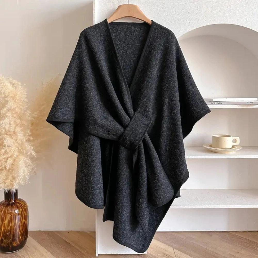 Luxurious Poncho Windproof Shawl Coat by Casa & Beyond