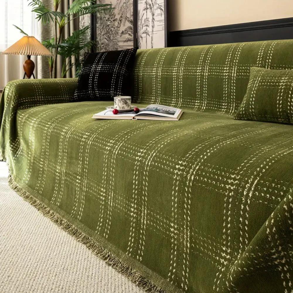 Chesterfield Plaid Sofa Cover by Casa & Beyond