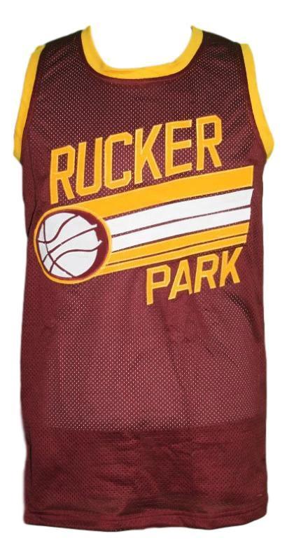 Nyc Jersey #1 Rucker Park College Basketball New Sewn Maroon by My store basketball