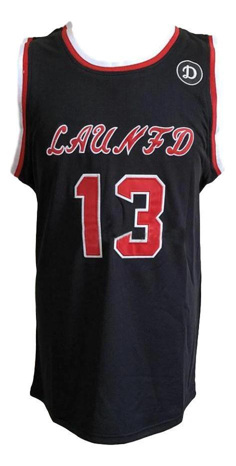James Harden Jersey #13 LAUNFD Drew League Basketball Sewn Black by My store basketball