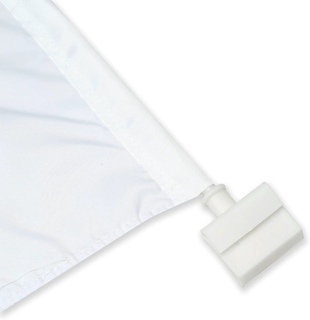 White Color Flag Car Window Flag of White 11X18 Inch(28x46cm) 100% Polyester, Strong White Flagpole by flagsshop