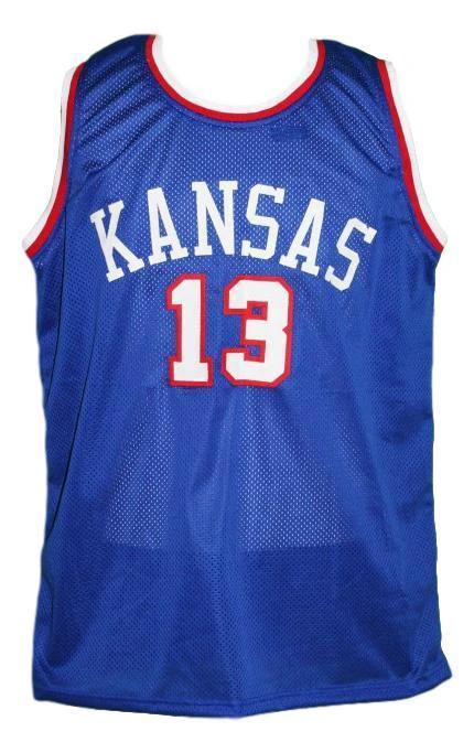 Wilt Chamberlain Jersey #13 Kansas College Basketball New Sewn Blue by My store basketball