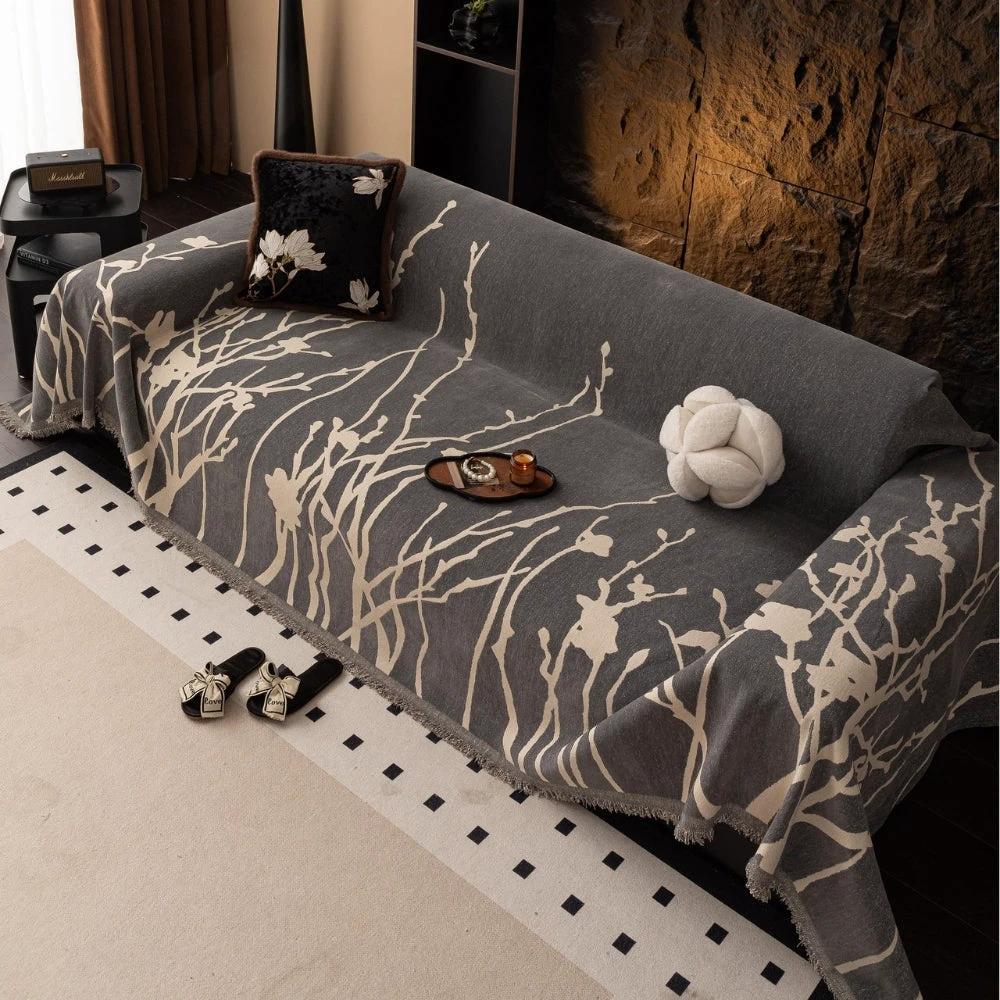 Twilight Branches Chenille Sofa Cover by Casa & Beyond